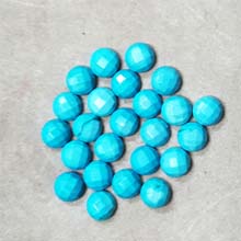 08MM FACETED ROUND CABOCHON STABILIZED TQ BLUE(10PCS/BAG)